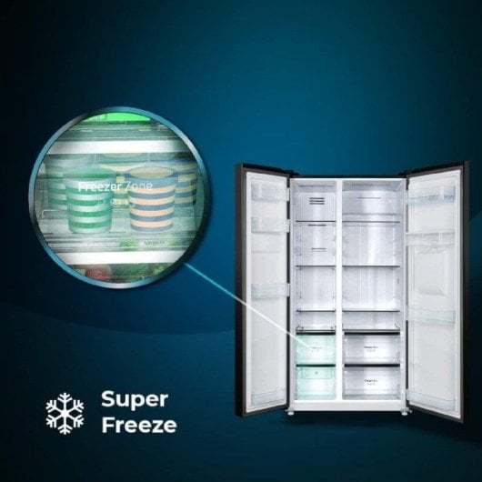 Frigorifero Americano Cecotec Bolero CoolMarket SBS 559 Total No Frost 177cm 559L E Nero Dispenser Acqua