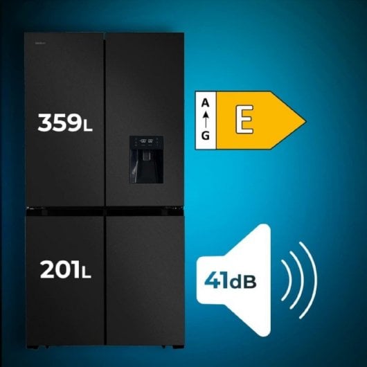 Cecotec Bolero CoolMarket 4D 564 Dark Frigorífico Americano 4 Puertas E Negro