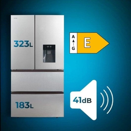 Frigorífico Americano Cecotec Bolero CoolMarket FD 510 WD Total No Frost 183cm 506L E Inox Dispensador Água