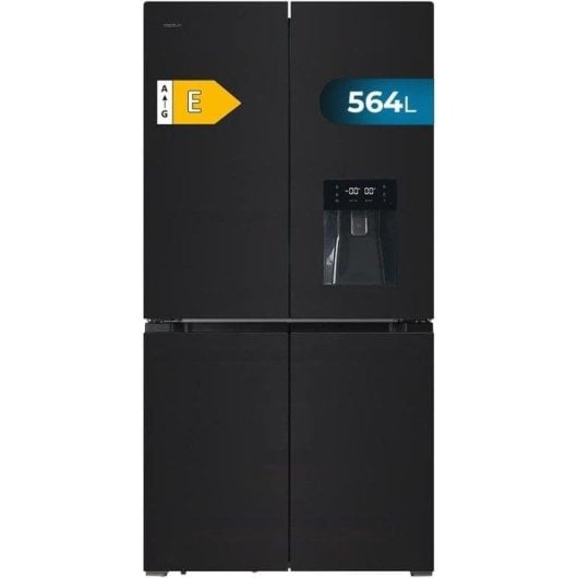 Cecotec Bolero CoolMarket 4D 564 Glass Frigorífico Americano Cuatro Puertas E Cristal Negro