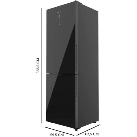 Frigorifero Combi Cecotec Bolero CoolMarket 322 Glass Black Total No Frost 185cm 322L E Nero