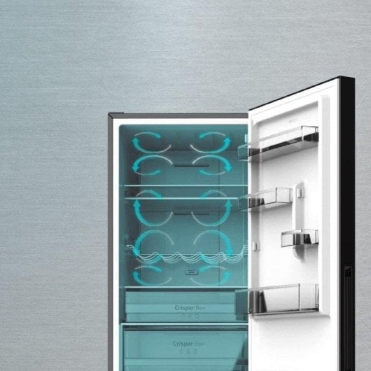 Frigorifero Combi Cecotec Bolero CoolMarket 322 Glass Black Total No Frost 185cm 322L E Nero