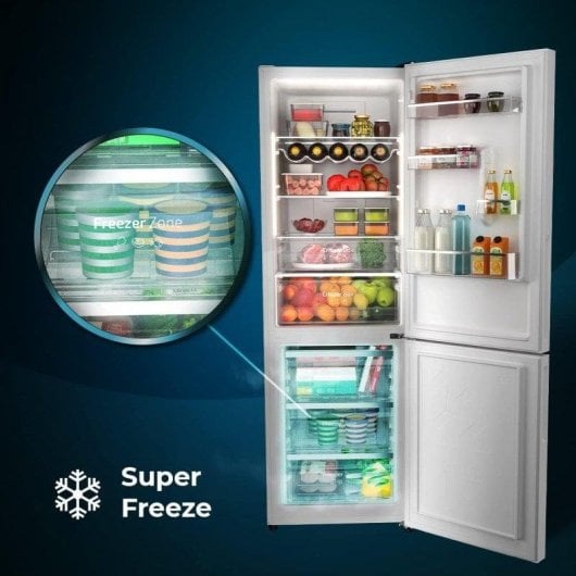 Frigorifero Combi Cecotec Bolero CoolMarket 322 Glass Black Total No Frost 185cm 322L E Nero