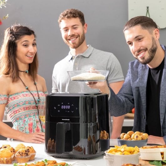 InnovaGoods Fryinn Balance 5000 Freidora de Aire con Báscula 5L 1500W Negra/Acero Inoxidable
