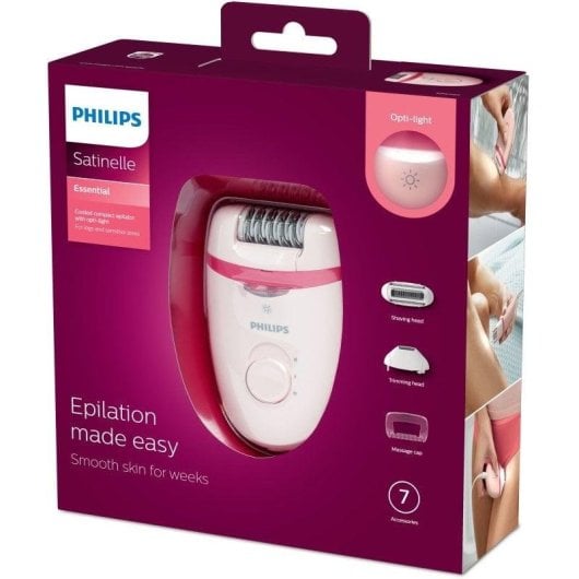 Epilatore Philips Satinelle Essential BRE285/00 con Cavo 2 Velocità Compatto