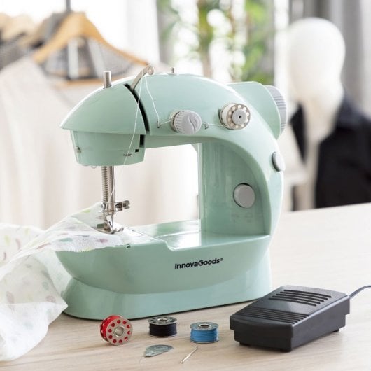 InnovaGoods Sewny Mini Máquina de Coser Portátil con LED y Accesorios