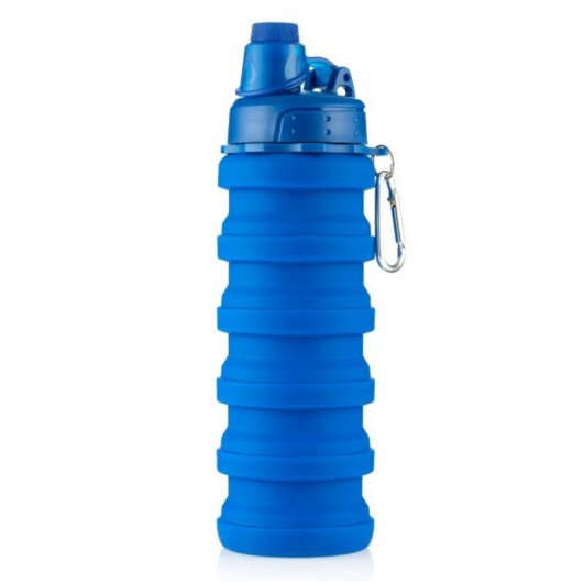 Bottiglia in silicone pieghevole Innovagoods Bentle da 500 ml Blu