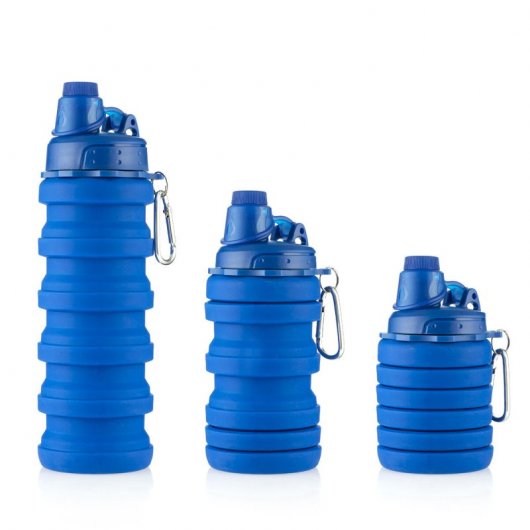 Bouteille en silicone pliable Innovagoods Bentle 500 ml bleu