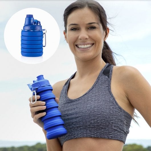 Bouteille en silicone pliable Innovagoods Bentle 500 ml bleu