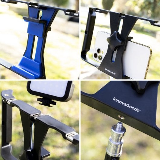 InnovaGoods Stafect Soporte para Smartphone con Estabilizador Manual Negro/Azul