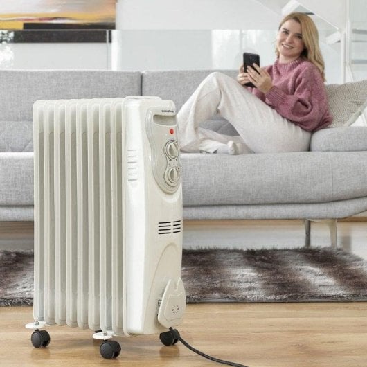 Ölradiator InnovaGoods Oinine 2000W 9 Elemente Weiß Mobil Überhitzungsschutz