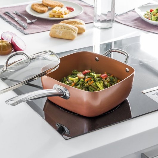 InnovaGoods Copper Coppans Sartén 5 en 1 Multifunción 4 Piezas