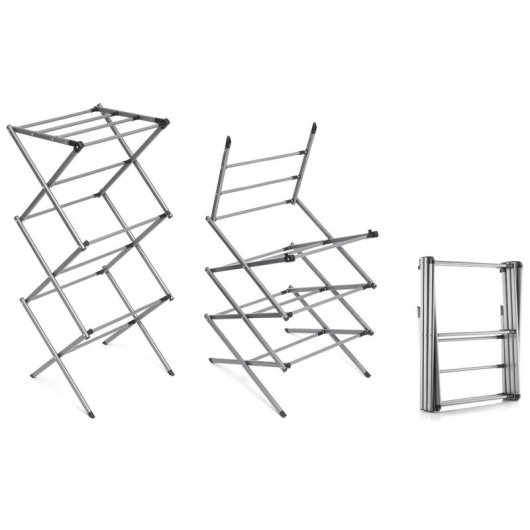 InnovaGoods Cloxy Tendedero Metálico con 3 Alturas Plegable/Extensible 11 Barras