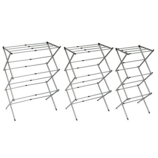 InnovaGoods Cloxy Tendedero Metálico con 3 Alturas Plegable/Extensible 11 Barras