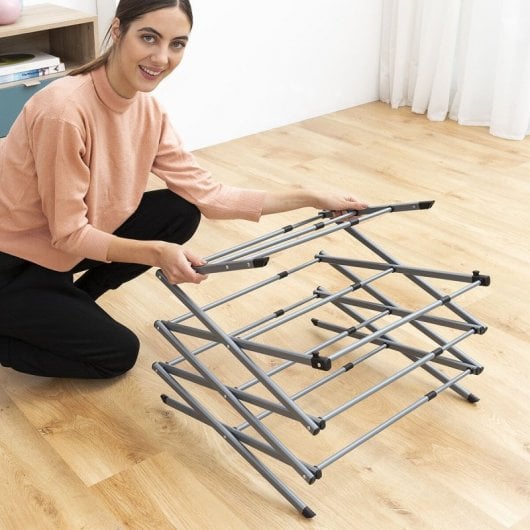 InnovaGoods Cloxy Tendedero Metálico con 3 Alturas Plegable/Extensible 11 Barras