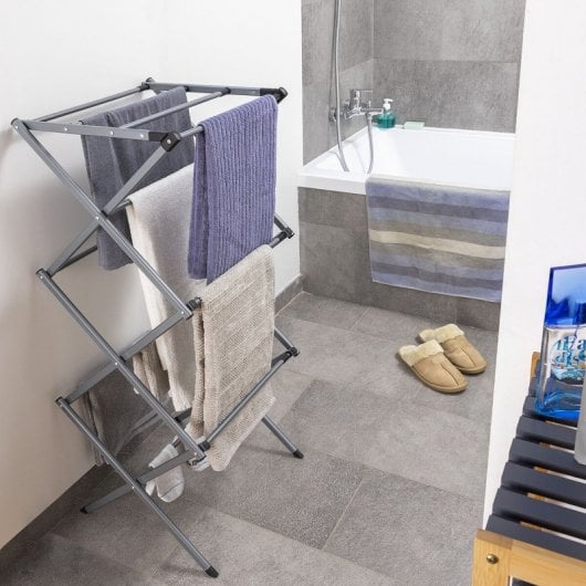InnovaGoods Cloxy Tendedero Metálico con 3 Alturas Plegable/Extensible 11 Barras