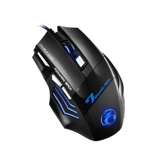 Klack X7 Ratón Gaming LED Ergonómico con 7 Botones 5500 DPI Negro