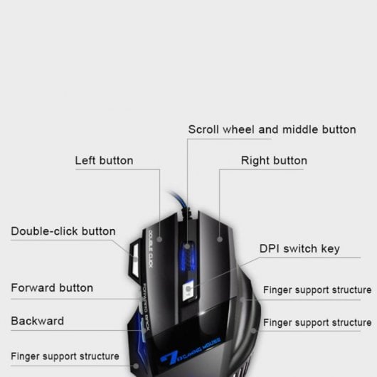Klack X7 Ratón Gaming LED Ergonómico con 7 Botones 5500 DPI Negro