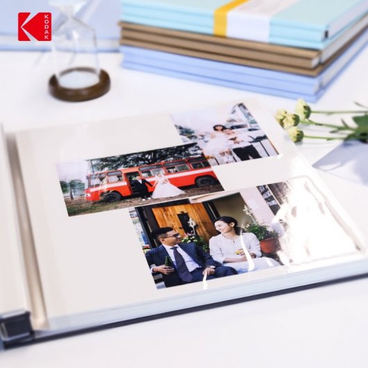 Kodak Fotoalbum mit Aufklebern, 20 Seiten, Format 32,5 x 33 cm, Schwarz