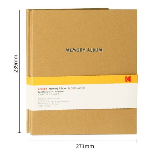 Kodak Fotoalbum mit Aufklebern, 20 Seiten, Format 23,5 x 27 cm, Kraft