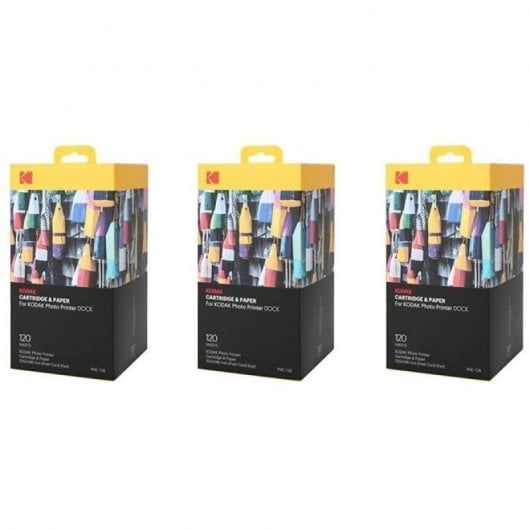 Kodak Pack 3xPHC120 Cartuchos y Papel para 360 Fotos 10x15cm Compatible PD450/PD480/PD450WIFI/PD460
