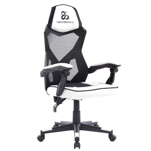 Newskill Eros Silla Gaming con Malla Ergonómica Blanca + Belenor Mesa Gaming Blanca