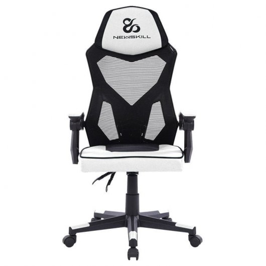 Sedia da gioco Newskill Eros con rete ergonomica bianca + tavolo da gioco bianco Belenor