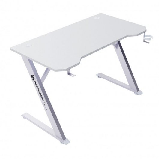 Newskill Eros Silla Gaming con Malla Ergonómica Blanca + Belenor Mesa Gaming Blanca