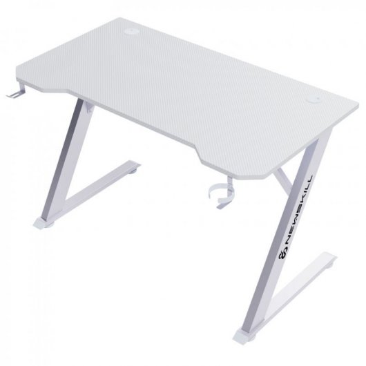 Newskill Eros Silla Gaming con Malla Ergonómica Blanca + Belenor Mesa Gaming Blanca