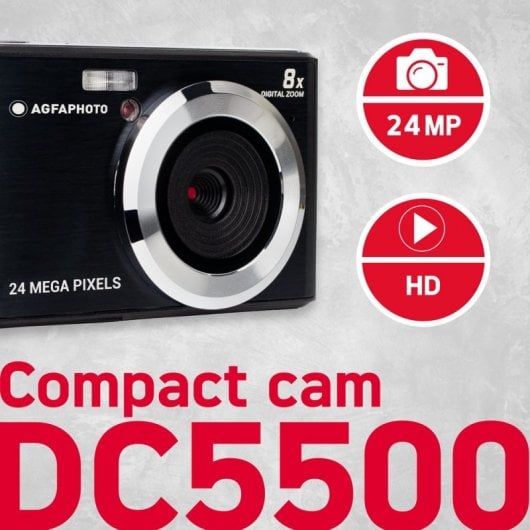 AgfaPhoto Compact DC5500 Câmara compacta 24 MP CMOS 5616 x 3744 pixels Preto