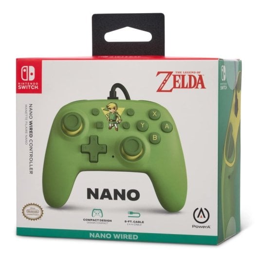 Alimentez une manette Zelda Toon Link Nano avec un câble vert pour Nintendo Switch