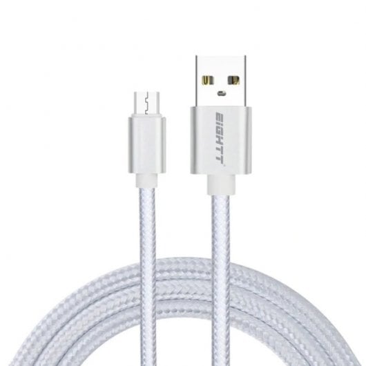 Eightt ECM-1S Cable USB 2.0 a Micro-USB 1m Plata