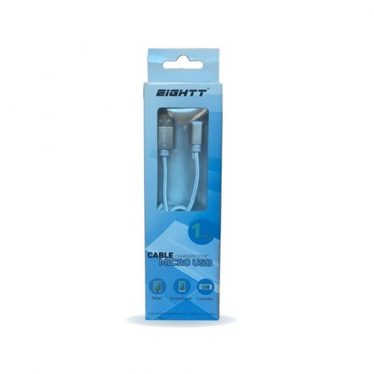 Eightt ECM-1S Cable USB 2.0 a Micro-USB 1m Plata