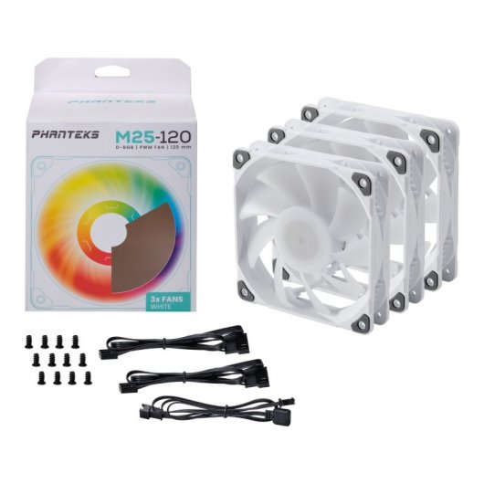 Phanteks M25-120 Kit 3 ventilateurs DRGB supplémentaires 120 mm blancs