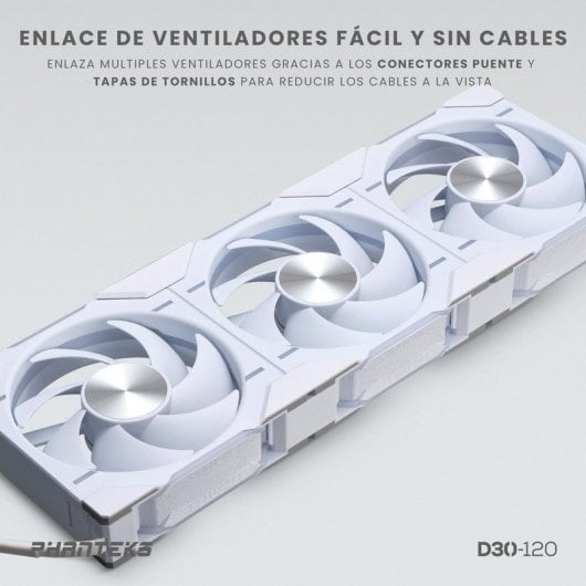 Phanteks D30 Regular Blade Kit 3 Ventiladores Suplementarios DRGB 120mm Blancos