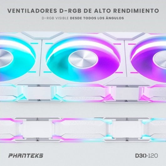Phanteks D30 Regular Blade Kit 3 Ventiladores Suplementarios DRGB 120mm Blancos