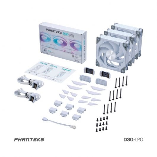 Phanteks D30 Regular Blade Kit 3 Ventiladores Suplementarios DRGB 120mm Blancos