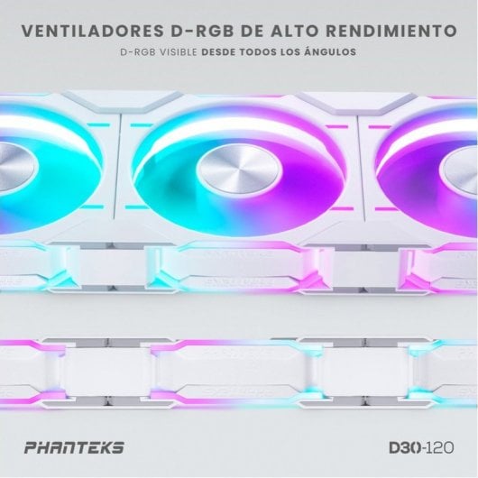 Phanteks D30 Reversed Blade Kit 3 zusätzliche weiße DRGB 120-mm-Lüfter