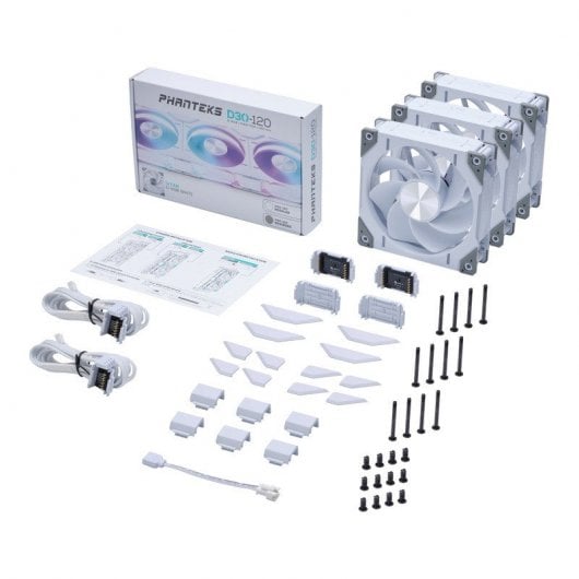 Phanteks D30 Reversed Blade Kit 3 zusätzliche weiße DRGB 120-mm-Lüfter