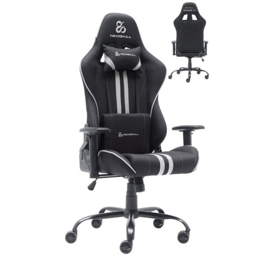 Newskill-Kitsune-V2-Silla-Gaming-Tela-Transpirable-Estructura-Acero-Negro-Gris
