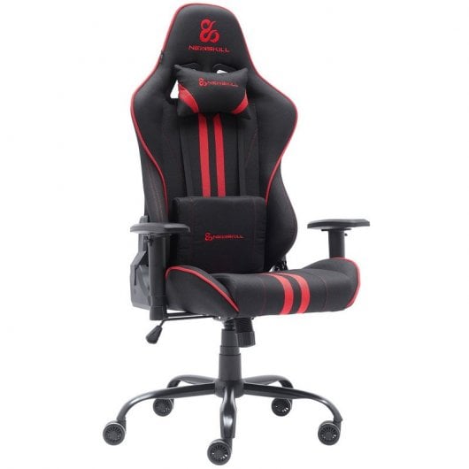 Newskill Kitsune V2 Silla Gaming Tela Transpirable Estructura Acero Negro-Roja