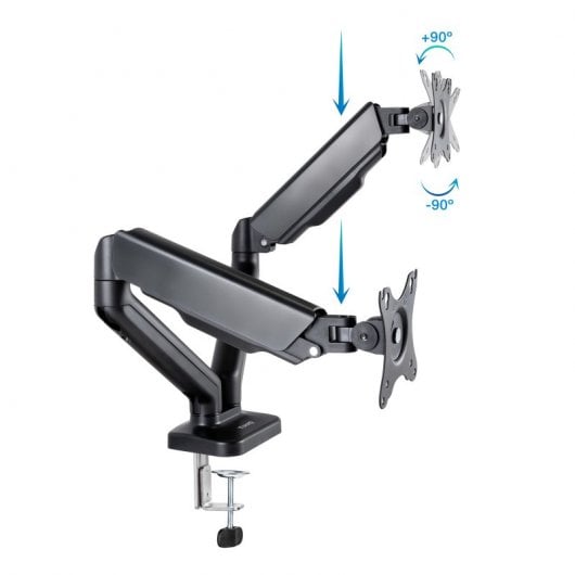 TooQ Tischständer für 2 Bildschirme 17"-32" Schwarz