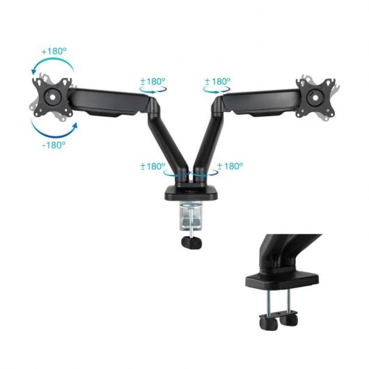 TooQ Tischständer für 2 Bildschirme 17"-32" Schwarz