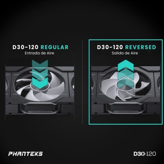 Phanteks D30 Kit lame inversée 3 ventilateurs DRGB supplémentaires 120 mm noir