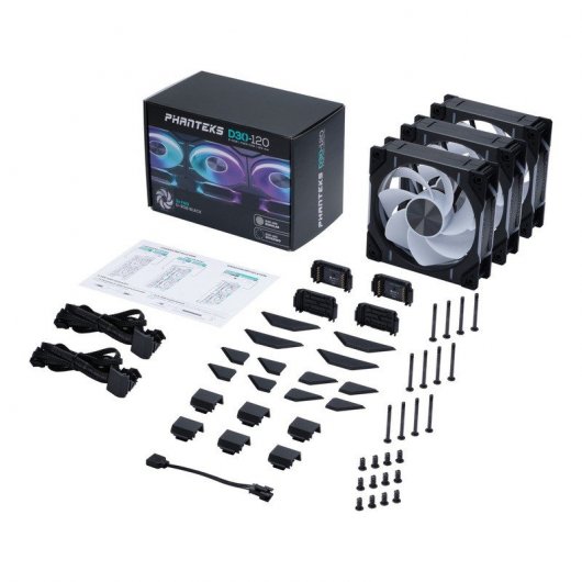 Phanteks D30 Kit lama invertita 3 ventole DRGB aggiuntive da 120 mm Nere