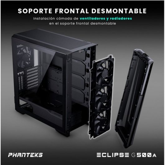 Phanteks Eclipse G500A Performance Mid Tower Cristal Templado USB 3.0 Negra