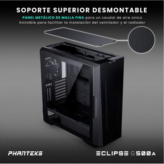 Phanteks Eclipse G500A Performance Mid Tower Cristal Templado USB 3.0 Negra