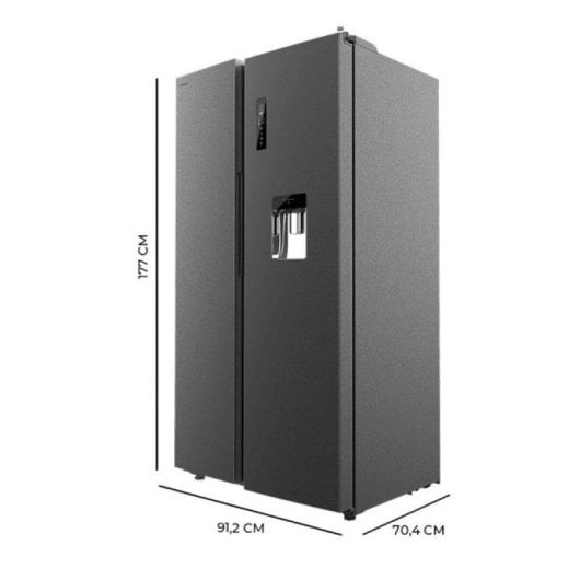 Frigorífico Americano Cecotec Bolero CoolMarket SBS 559 Dark Total No Frost 177cm 559L E Preto