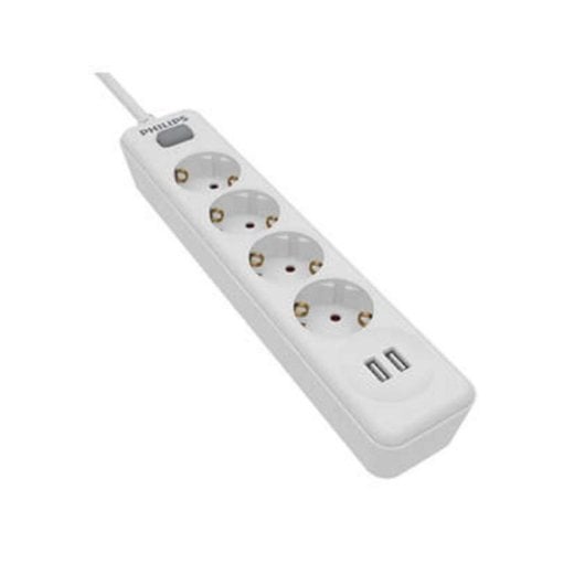 Régua de Tomadas Philips SPN3042WA/10 4 Tomadas Interruptor USB-A Segurança