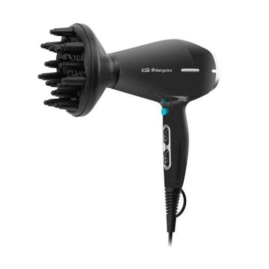 Secador de Pelo Orbegozo SE 2400 Profesional Iónico 2400W con Difusor y Concentrador Negro